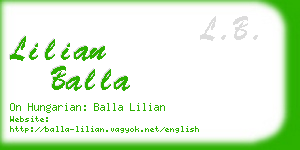lilian balla business card